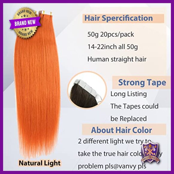 22 Inch Tape In Human Hair Extensions, Remy Hair, 50g, Silky Straight main image 4
